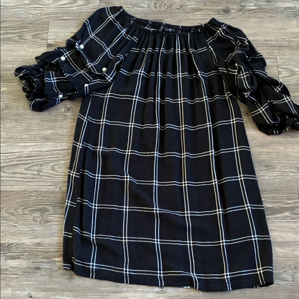 Plaid Black and White Dress